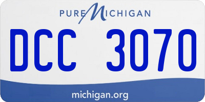 MI license plate DCC3070