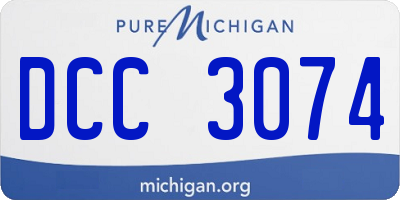 MI license plate DCC3074