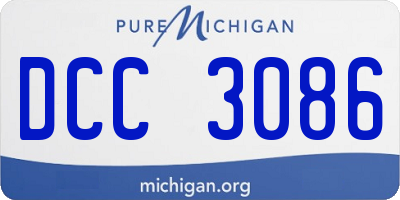 MI license plate DCC3086