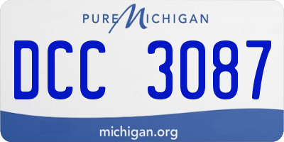 MI license plate DCC3087