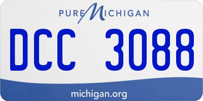 MI license plate DCC3088