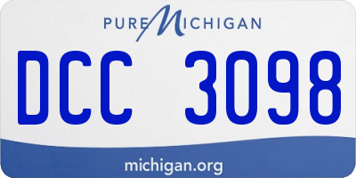 MI license plate DCC3098