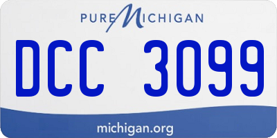 MI license plate DCC3099