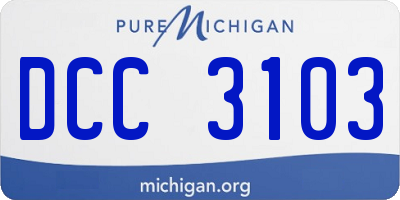 MI license plate DCC3103