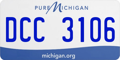 MI license plate DCC3106