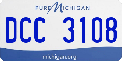 MI license plate DCC3108