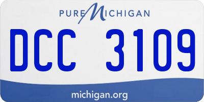MI license plate DCC3109