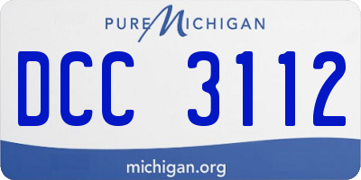 MI license plate DCC3112
