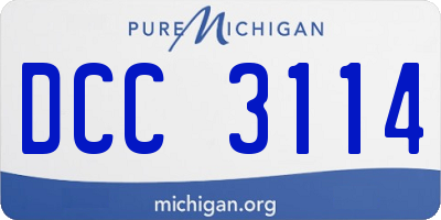 MI license plate DCC3114