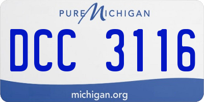 MI license plate DCC3116