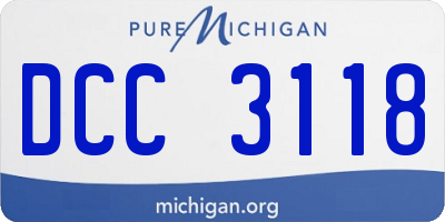 MI license plate DCC3118