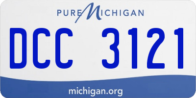 MI license plate DCC3121