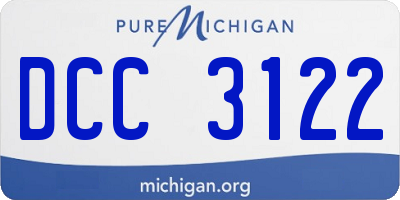 MI license plate DCC3122