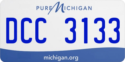 MI license plate DCC3133