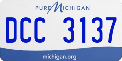 MI license plate DCC3137