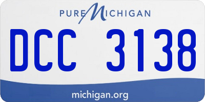 MI license plate DCC3138