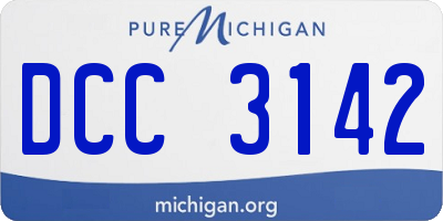 MI license plate DCC3142