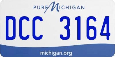 MI license plate DCC3164
