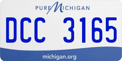 MI license plate DCC3165