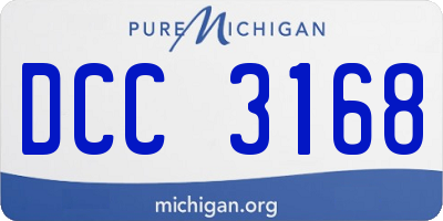 MI license plate DCC3168