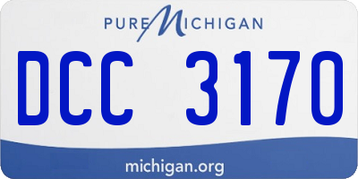 MI license plate DCC3170
