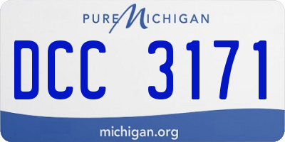 MI license plate DCC3171