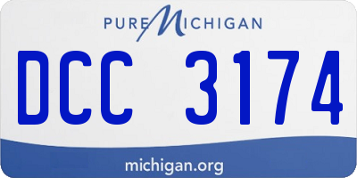MI license plate DCC3174