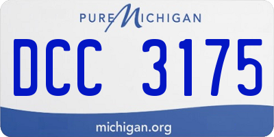 MI license plate DCC3175