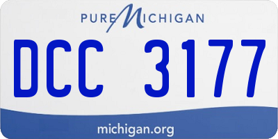 MI license plate DCC3177