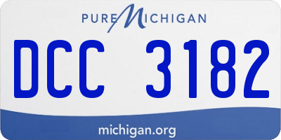 MI license plate DCC3182