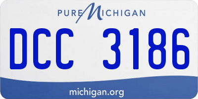 MI license plate DCC3186