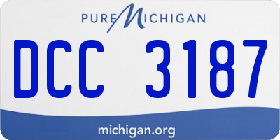 MI license plate DCC3187