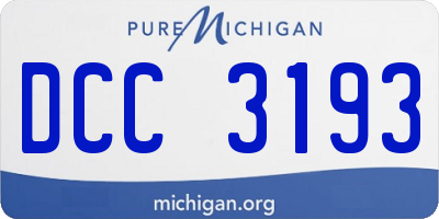 MI license plate DCC3193