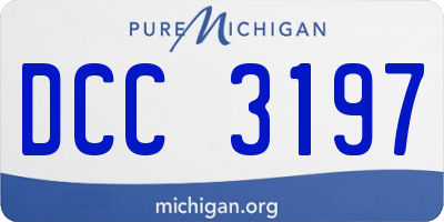 MI license plate DCC3197