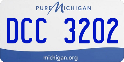 MI license plate DCC3202