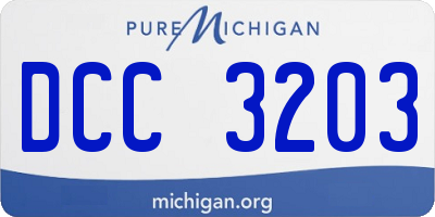 MI license plate DCC3203