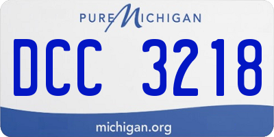 MI license plate DCC3218