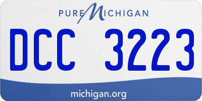 MI license plate DCC3223