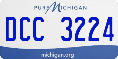 MI license plate DCC3224