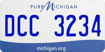 MI license plate DCC3234