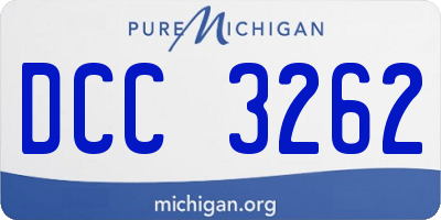 MI license plate DCC3262