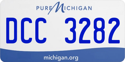 MI license plate DCC3282