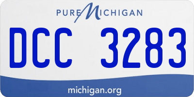 MI license plate DCC3283