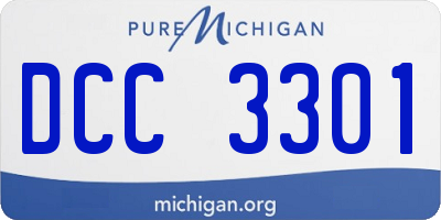 MI license plate DCC3301