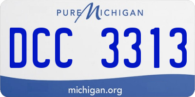 MI license plate DCC3313