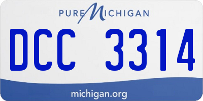 MI license plate DCC3314