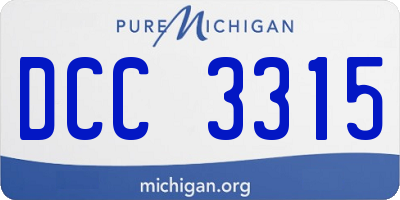 MI license plate DCC3315