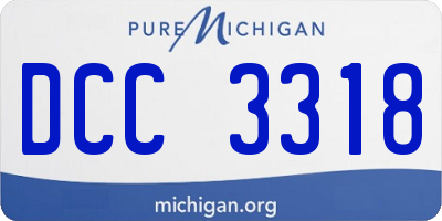 MI license plate DCC3318