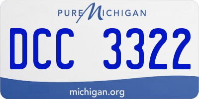 MI license plate DCC3322