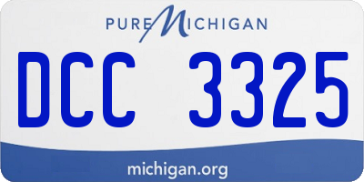 MI license plate DCC3325